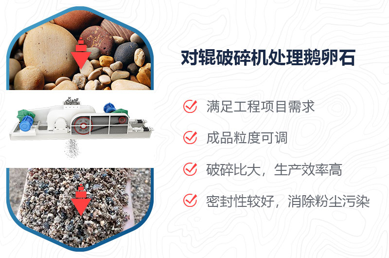 对辊破碎机能挤鹅卵石吗？附视频