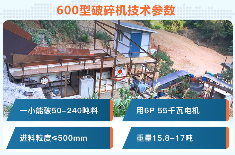 600型破碎机一小时能破多少料？用多少千瓦电机？