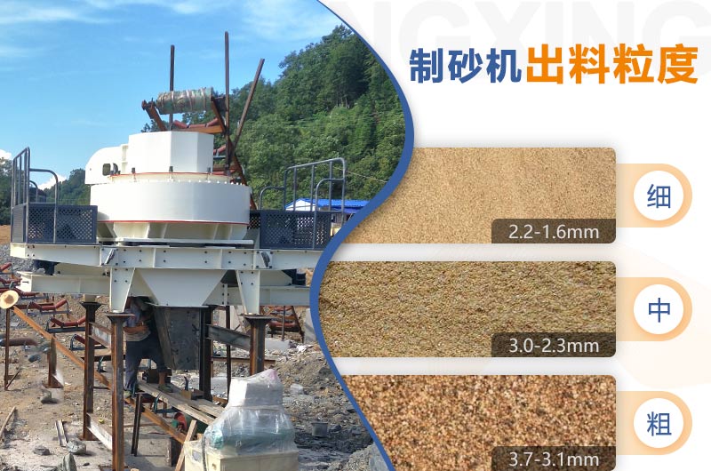 红星机器HVI制砂机的粗、中、细粒度范围